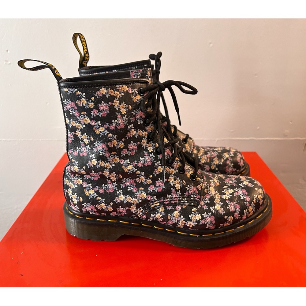 Dr. Martens Black Floral Boots